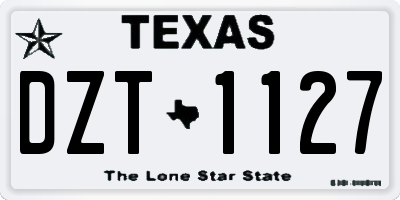 TX license plate DZT1127
