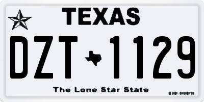 TX license plate DZT1129