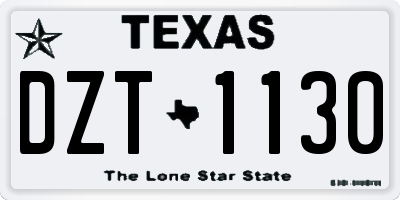 TX license plate DZT1130