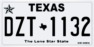 TX license plate DZT1132