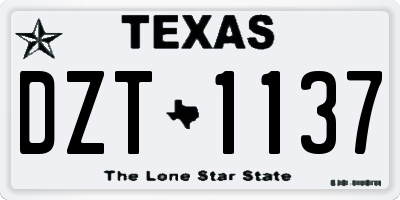 TX license plate DZT1137