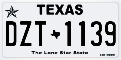 TX license plate DZT1139