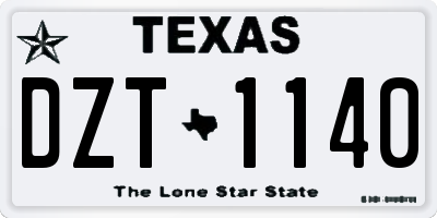 TX license plate DZT1140