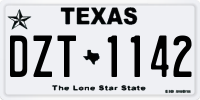TX license plate DZT1142