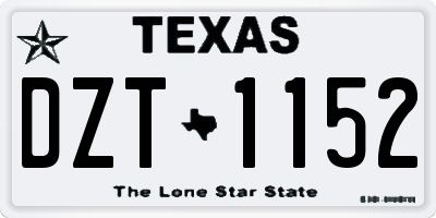 TX license plate DZT1152