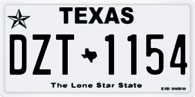 TX license plate DZT1154