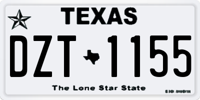 TX license plate DZT1155