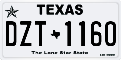 TX license plate DZT1160