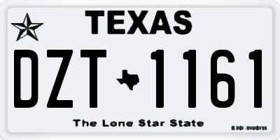 TX license plate DZT1161
