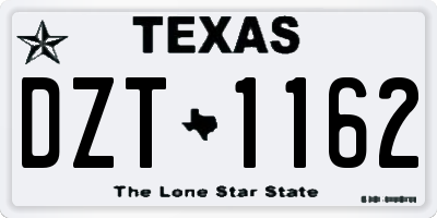 TX license plate DZT1162