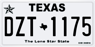 TX license plate DZT1175