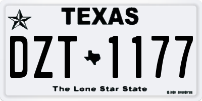 TX license plate DZT1177
