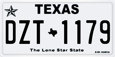 TX license plate DZT1179