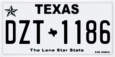 TX license plate DZT1186