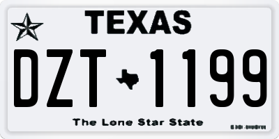 TX license plate DZT1199