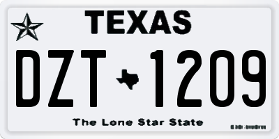 TX license plate DZT1209