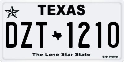 TX license plate DZT1210