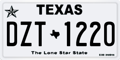 TX license plate DZT1220