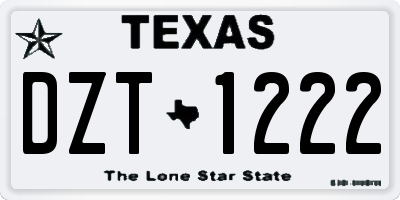 TX license plate DZT1222