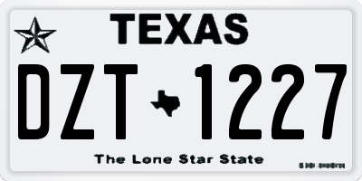 TX license plate DZT1227