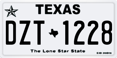 TX license plate DZT1228