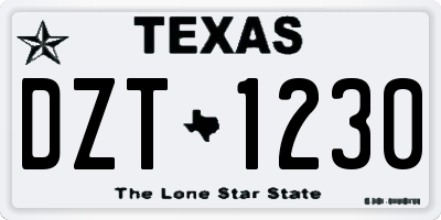 TX license plate DZT1230