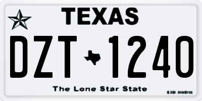 TX license plate DZT1240