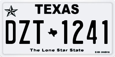 TX license plate DZT1241