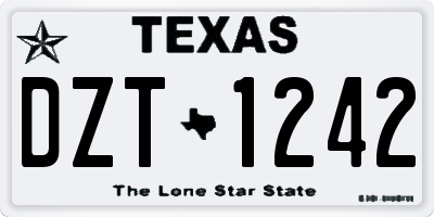 TX license plate DZT1242