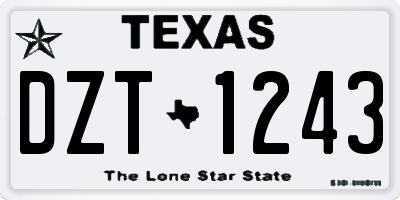 TX license plate DZT1243