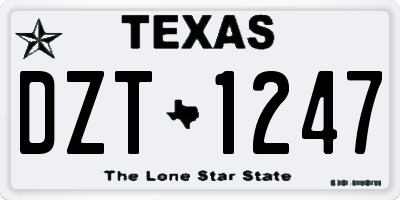 TX license plate DZT1247