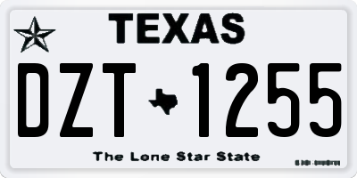 TX license plate DZT1255