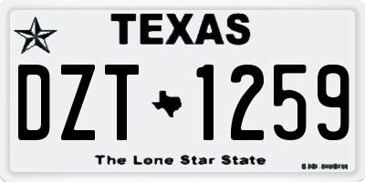 TX license plate DZT1259