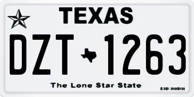 TX license plate DZT1263