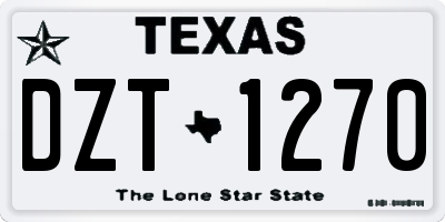 TX license plate DZT1270