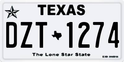 TX license plate DZT1274