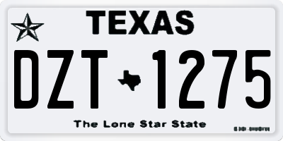 TX license plate DZT1275