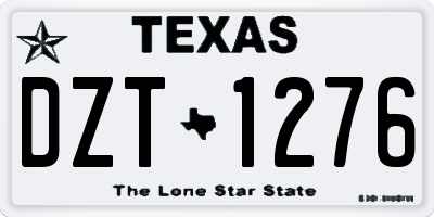 TX license plate DZT1276