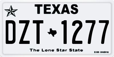 TX license plate DZT1277