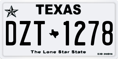 TX license plate DZT1278