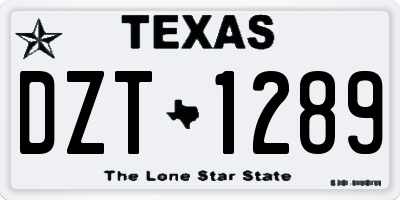 TX license plate DZT1289