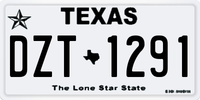 TX license plate DZT1291