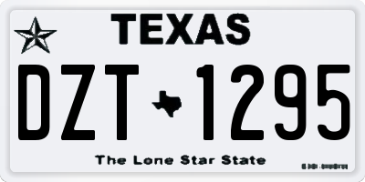 TX license plate DZT1295
