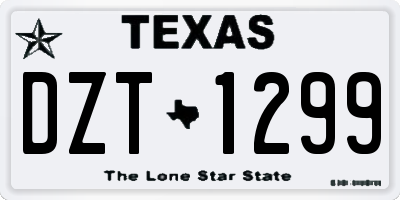 TX license plate DZT1299