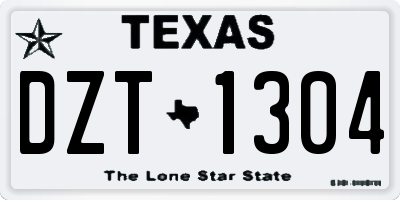 TX license plate DZT1304