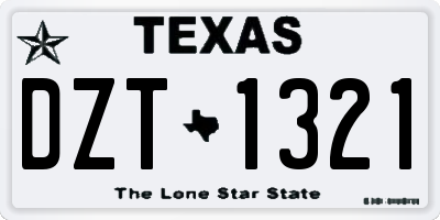 TX license plate DZT1321