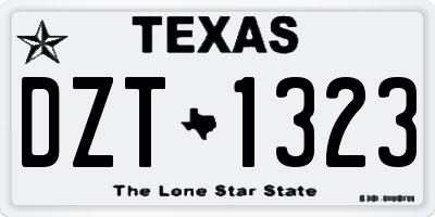 TX license plate DZT1323