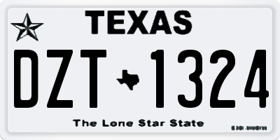 TX license plate DZT1324