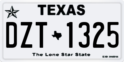 TX license plate DZT1325