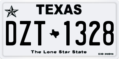 TX license plate DZT1328